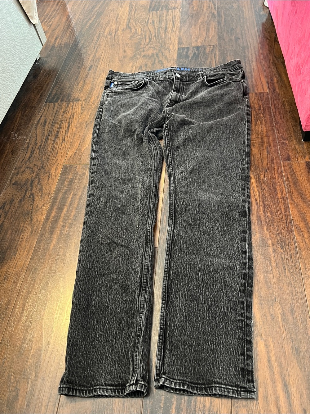 Men's Black Washed Straight-Leg Jeans by Hugo
